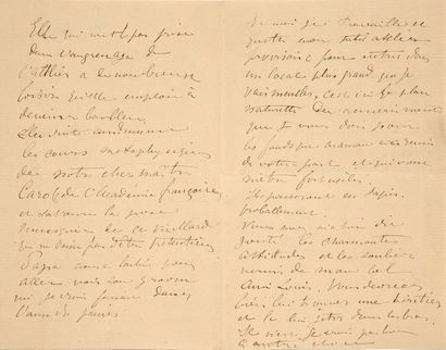 TOULOUSE-LAUTREC Henri de (1864-1901) 
Signed autograph letter addressed to his maternal...