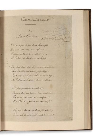 VERLAINE PAUL (1844-1896) 
Cellulairement, manuscrit autographe de 32 poèmes, avec...