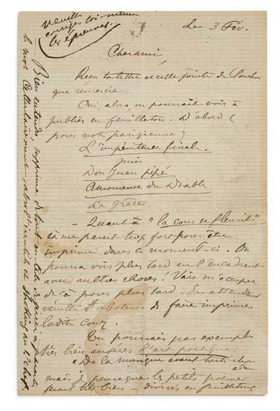 VERLAINE PAUL (1844-1896) 
Cellulairement, manuscrit autographe de 32 poèmes, avec...