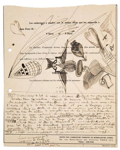 VIAN Boris 
L'Écume des Jours, manuscrits préparatoires avec dessins originaux [1946],...