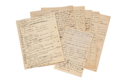 VIAN Boris 
L'Écume des Jours, preparatory manuscripts with original drawings [1946],...