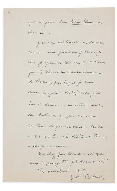 BATAILLE Georges (1897-1962) 
Signed autograph letter addressed to Joseph-Marie LO...