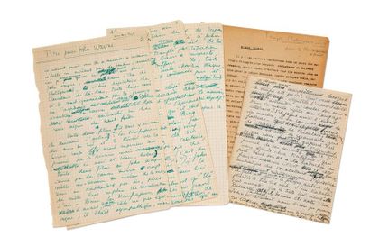 VIAN Boris 
- Pitié pour John Wayne, manuscrit autographe [1950], 4 pages grand in-4...