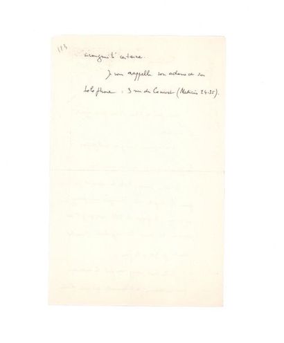 BATAILLE Georges (1897-1962) 
Signed autograph letter addressed to Joseph-Marie LO...