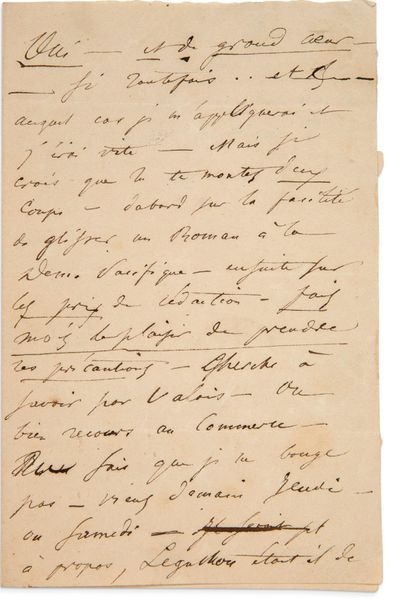 BAUDELAIRE Charles (1821-1867) 
Signed autograph letter addressed to NADAR S.l.,...