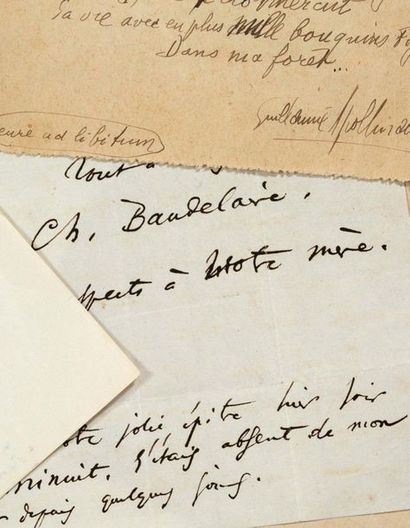 BAUDELAIRE Charles (1821-1867) 
Lettre autographe signée adressée à Auguste POULET-MALASSIS...