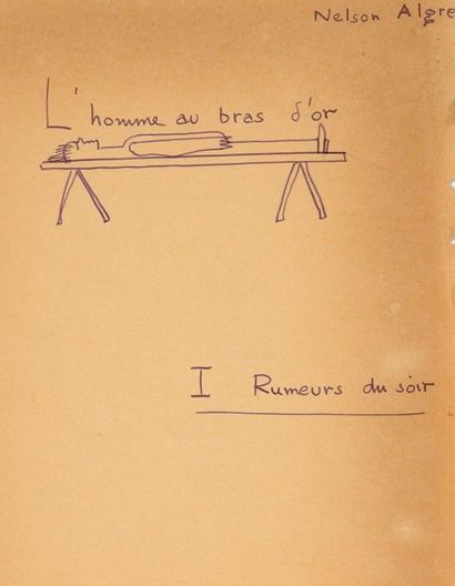 VIAN Boris 
L'homme au bras d'or, manuscrit autographe [Décembre 1954-1955]. 735...