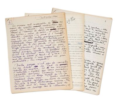 VIAN Boris 
En avant la zizique, manuscrit autographe [1958]. 263 feuillets in-4,...