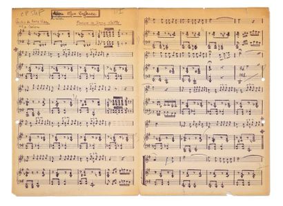 null Paroles : Boris Vian - Musiques : Jimmy Walter. 12 manuscrits musicaux (n° 3,...