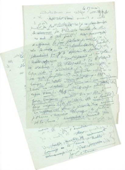 CELINE LOUIS-FERDINAND (1894-1961) 
Lettre autographe signée adressée à «mon cher...