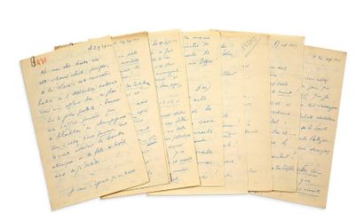 CELINE LOUIS-FERDINAND (1894-1961) 
Ensemble de huit lettres autographes signées...
