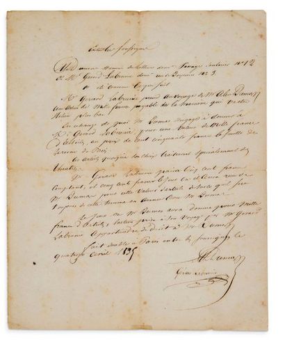 DUMAS Alexandre Père (1802-1870) - NERVAL Gérard de (1808-1855) 
Manuscrit autographe...