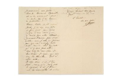 GAUGUIN Paul (1848-1903) 
Signed autograph letter addressed to Camille PISSARRO S.l.n.d....