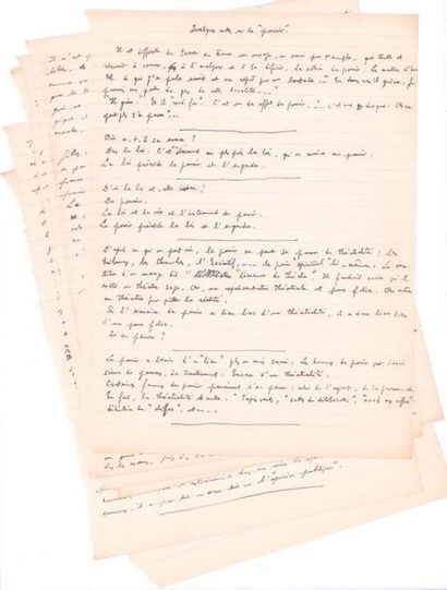 GENET Jean (1910-1986) 
Some notes on power, autograph manuscript
Circa 1968. 6 pages...
