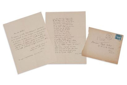 JACOB Max (1876-1944) 
Meditation on the Last Judgement, signed poem and signed autograph...