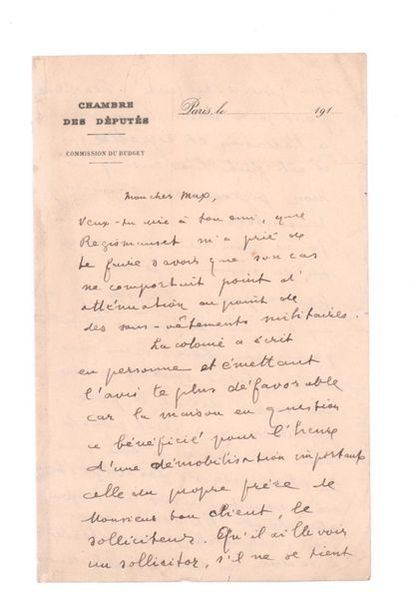 APOLLINAIRE Guillaume (1880-1918) 
Signed autograph letter addressed to Max JACOB....