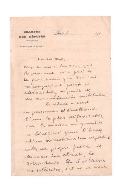 APOLLINAIRE Guillaume (1880-1918) 
Lettre autographe signée adressée à Max JACOB.
Paris,...