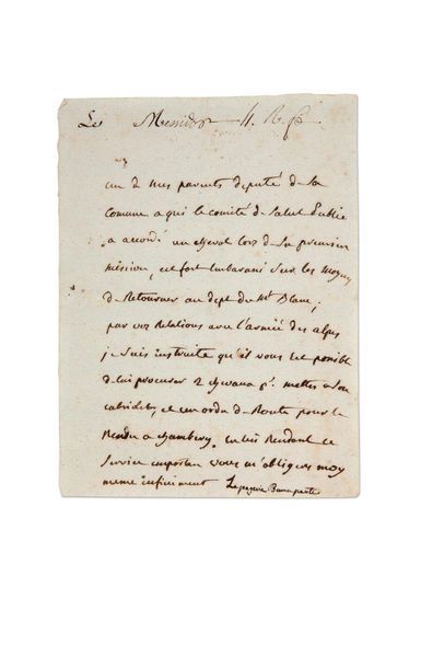 JOSÉPHINE (1763-1814) Impératrice 
+ L.S. «Lapagerie Buonaparte», messidor IV (juin...