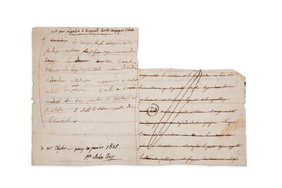 Napoléon Ier (1769-1821) + MANUSCRIT autographe (11 et 2 lignes), en marge d'un texte...