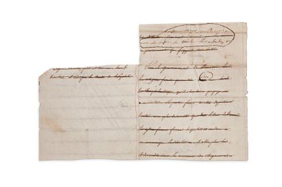 Napoléon Ier (1769-1821) + MANUSCRIT autographe (11 et 2 lignes), en marge d'un texte...