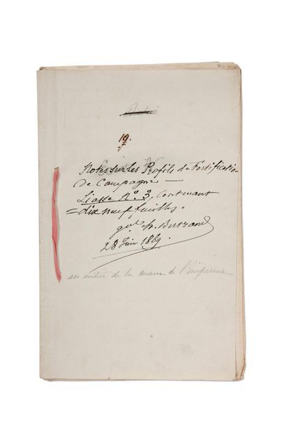 Napoléon Ier (1769-1821) + MANUSCRIT autographe, [Notes sur les Profils de fortification...