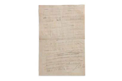Napoléon Ier (1769-1821) + Lettre autographe (brouillon) à HUDSON LOWE, Longwood...