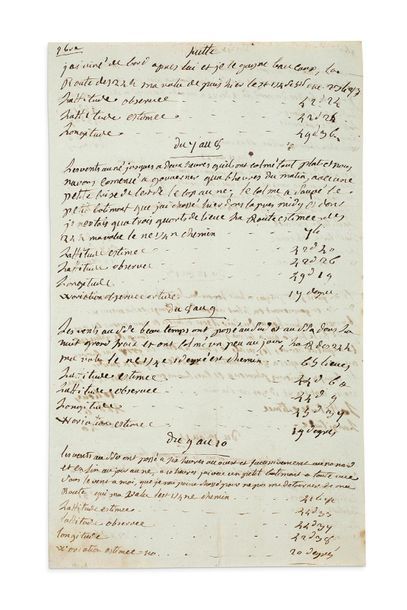 LA PÉROUSE Jean-François de Galaup de (1741-1788) navigateur 
MANUSCRIT autographe,...