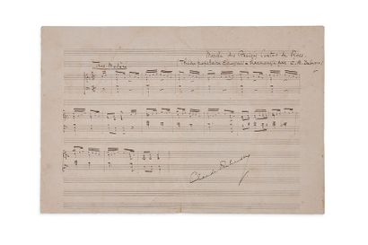 DEBUSSY Claude (1862-1918) MANUSCRIT MUSICAL autographe signé, Marche des Anciens...