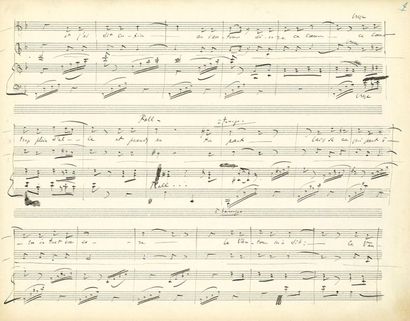 DELIBES Léo (1836-1891) MANUSCRIT MUSICAL autograph signed " L.D. ", Les Trois Oiseaux....