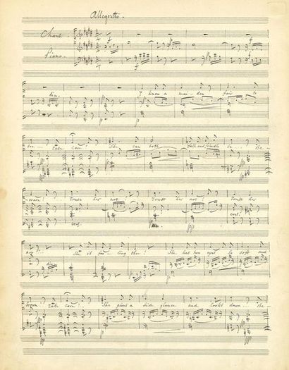GOUNOD Charles (1818-1893) 
MANUSCRIT MUSICAL autographe signé « Ch. Gounod », Beware...