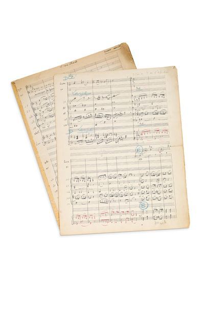 KOSMA Joseph (1905-1969) MANUSCRIT MUSICAL autograph, La Croix blanche; 5 and a half...