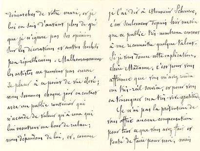 LALO ÉDOUARD (1823-1892) 
L.A.S. " E. Lalo ", Paris 15 July 1880, to a lady [Mme...