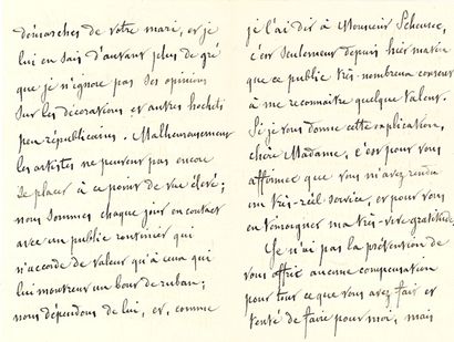 LALO ÉDOUARD (1823-1892) 
L.A.S. « E. Lalo », Paris 15 juillet 1880, à une dame [Mme...