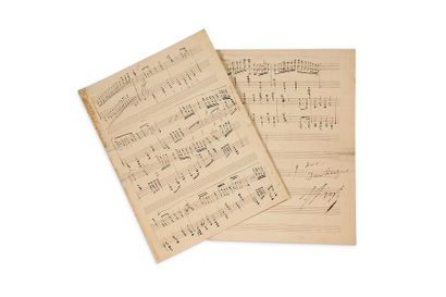 LISZT Franz (1811-1886) 
MANUSCRIT MUSICAL autographe signé « F. Liszt », Dunkerque...