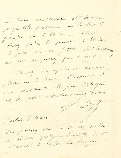 LISZT Franz (1811-1886) 
L.A.S. " F. Liszt", Berlin 6 March [1842?], to H.E. Baron...