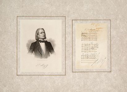 LISZT Franz (1811-1886) MANUSCRIT MUSICAL autograph signed " F. Liszt ", An die Künstler...
