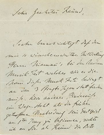 LISZT Franz (1811-1886) 
L.A.S. « F. Liszt », Weimar 23 mars 1857, à un ami ; 3 pages...