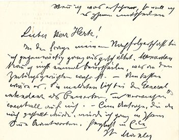 MAHLER GUSTAV (1860-1911) 
L.A.S. "Mahler", [ca. 1906-1907], to Alfred HERTZ; 1 page,...