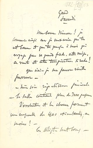 MASSENET Jules (1842-1912) 13 L.A.S. « M. » ou « J. Massenet », Milan, Gand, Paris...