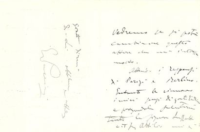 PUCCINI Giacomo (1858-1924) 
L.A.S. « Giacomo », Milano 19 mars 1897, à un comte...