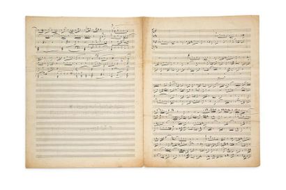 RAVEL Maurice (1875-1937) 
MANUSCRIT MUSICAL autograph, [Fugue]; 3.5 pages in fol....