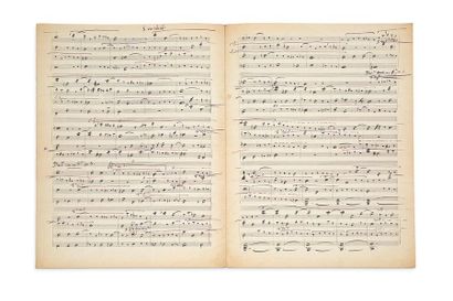 RAVEL Maurice (1875-1937) 
MANUSCRIT MUSICAL autograph, Sujet de Massenet; 3.5 pages...