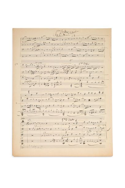 RAVEL Maurice (1875-1937) 
MANUSCRIT MUSICAL autograph, [Fugue]; 2 pages in-fol....