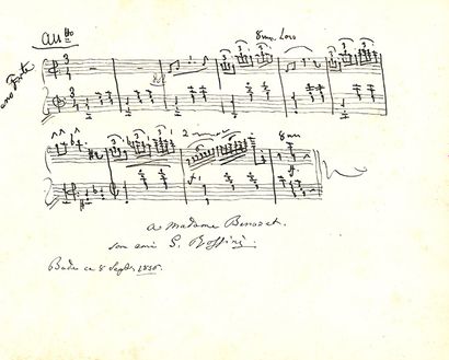 ROSSINI Gioacchino (1792-1868) MANUSCRIT MUSICAL autograph signed " G. Rossini ",...