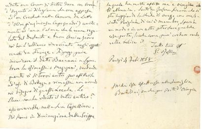 ROSSINI Gioacchino (1792-1868) L.A.S. « G. Rossini », Paris 4 février 1858, à son...