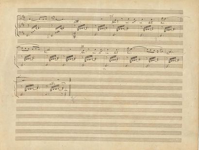 SAINT-SAËNS Camille (1835-1921) MANUSCRIT MUSICAL autograph, Alla riva del Tebro,...