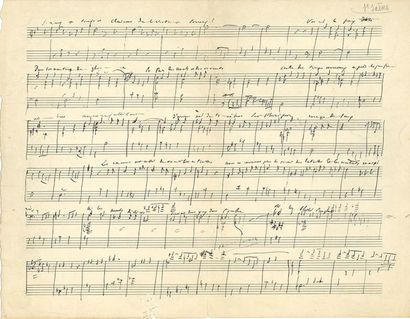 SAINT-SAËNS Camille (1835-1921) MANUSCRIT MUSICAL autograph for the Hymn to Peace,...