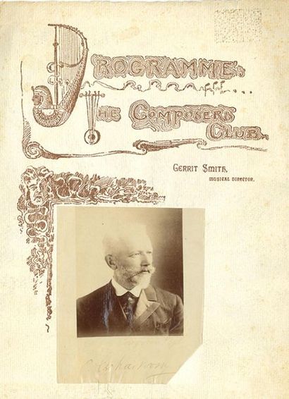[TCHAÏKOVSKI Piotr Ilitch (1840-1893)] 
Printed programme, New York 20 May 1891;...