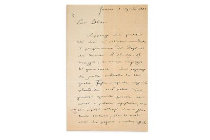 VERDI Giuseppe (1813-1901) L.A.S. " G. Verdi ", Genoa April 1, 1901, to Ferdinand...