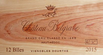 null 12 B CHÂTEAU BELGRAVE (Caisse Bois d'origine) - 2015 - GCC5 Haut-Médoc